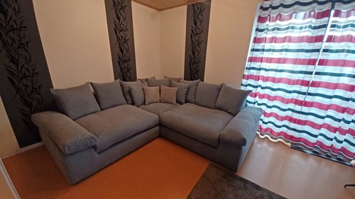 Divano forma grigio blu - a,